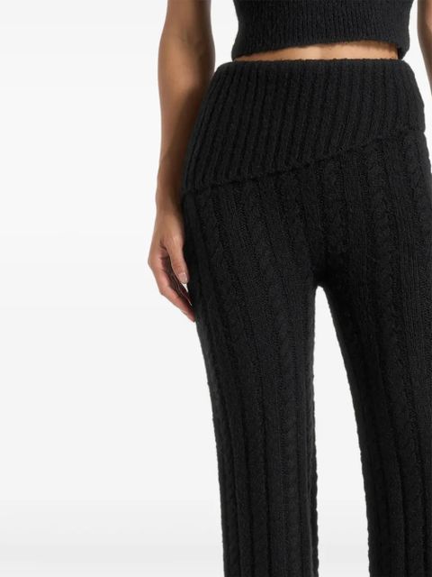 Manière De Voir Elvy cable-knit foldover trousers - Black