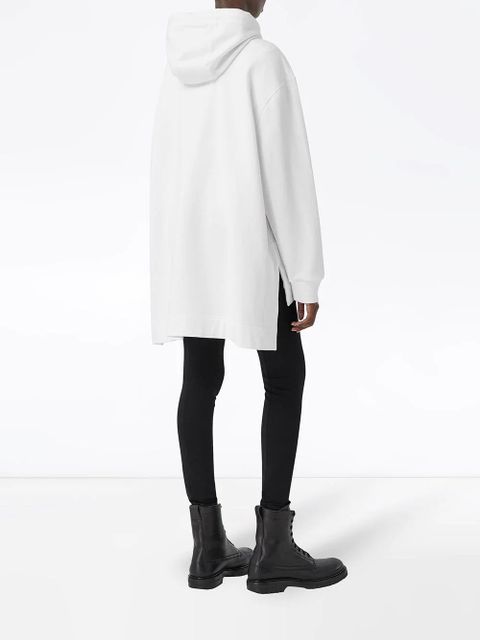 Burberry oversized high-low hem hoodie - White