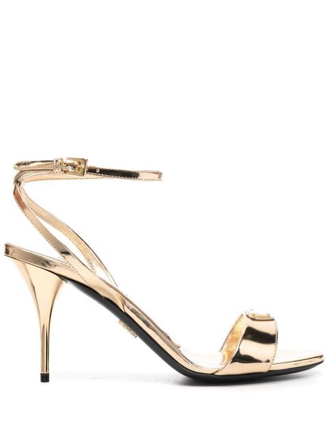 Prada logo plaque sandals - Gold