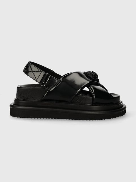 Kurt Geiger London sandały skórzane Orson Cross Strap Sandal damskie kolor czarny na platformie 2028900309 - zdjęcie produktu nr 1