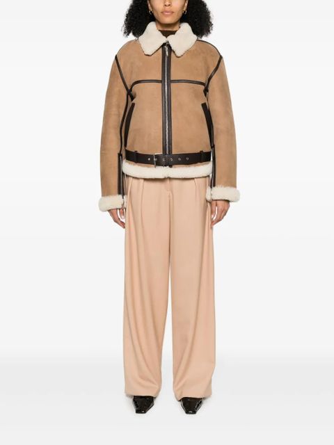 TOTEME shearling suede jacket - Brown