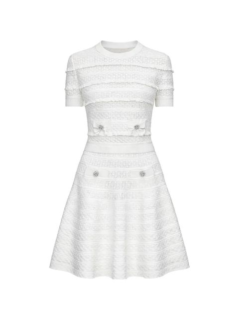 Self-Portrait pointelle knitted top - White - zdjęcie produktu nr 2