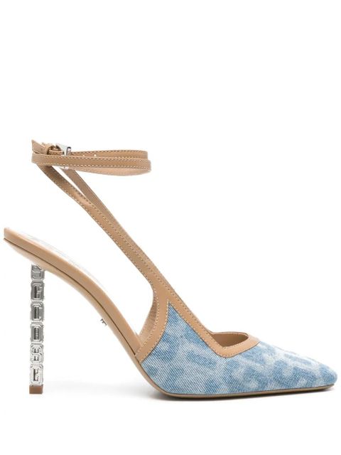 GCDS 120mm slingback leather pumps - Blue - zdjęcie produktu nr 1