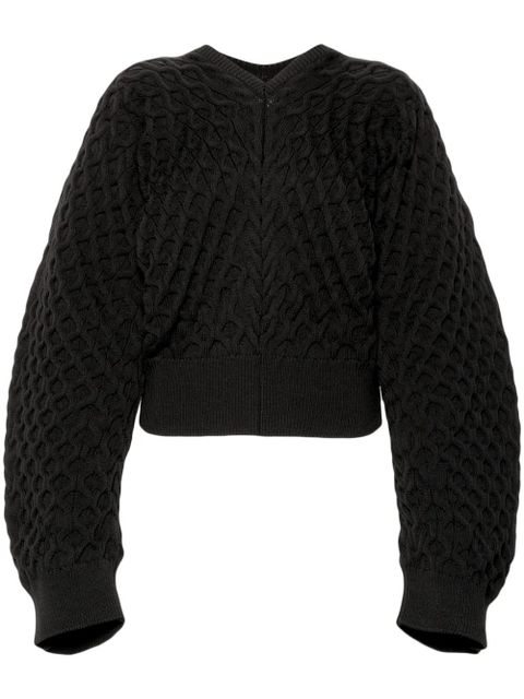 Jacquemus Le Sweater Boule Torsade jumper - Black - zdjęcie produktu nr 1