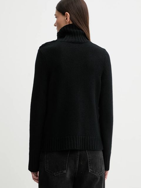 ZADIG&VOLTAIRE sweter kaszmirowy damski kolor czarny z golfem KWSW02923