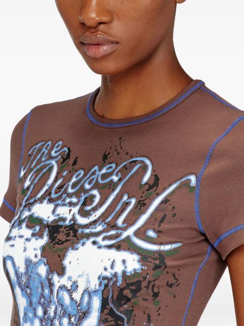 Diesel t-Brenda printed T-shirt - Brown