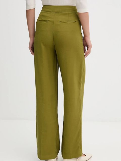 United Colors of Benetton spodnie damskie kolor zielony szerokie high waist 4K3ADF09Z