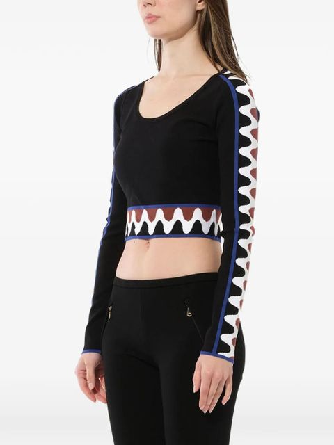 PUCCI wave pullover crop top - Black