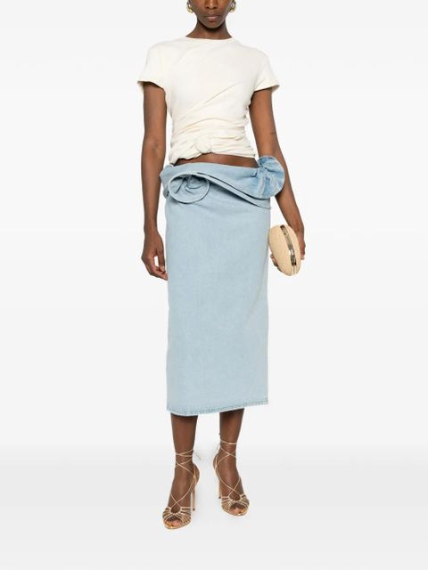 Magda Butrym side-knot detail T-shirt - Neutrals - zdjęcie produktu nr 2