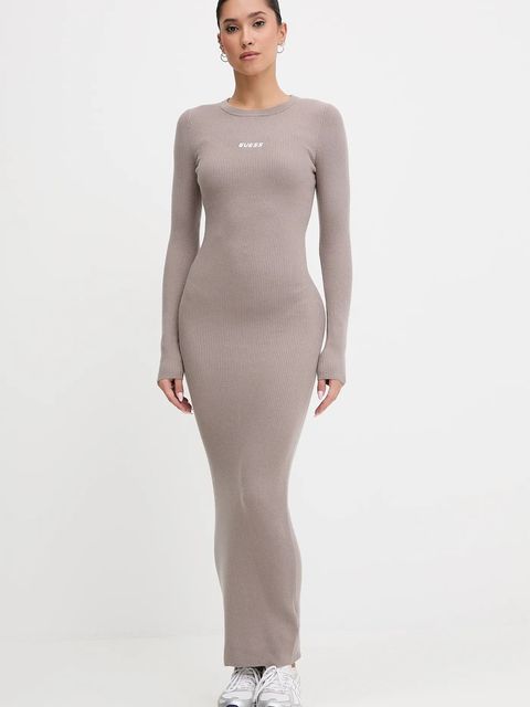 Guess sukienka FLAMINIA kolor beżowy maxi dopasowana V5BK02 Z3JD2 - zdjęcie produktu nr 1