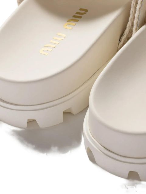 Miu Miu crochet sandals - Neutrals