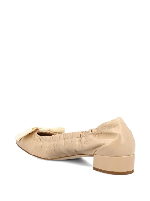Prada ruched bow-embellishment pumps - Neutrals