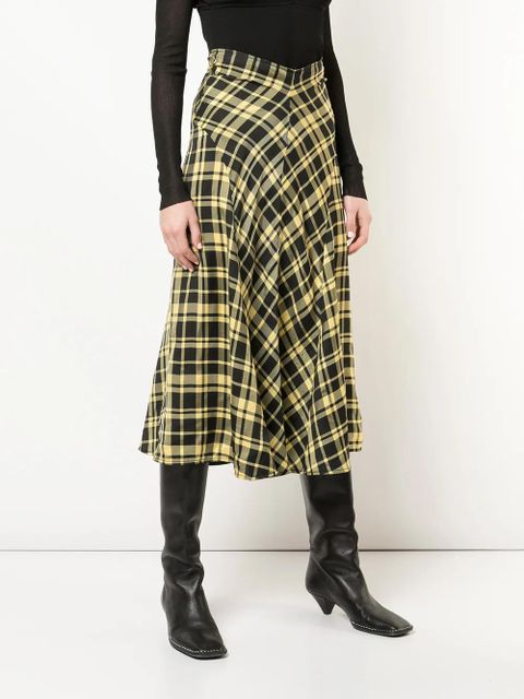 Proenza Schouler ruched seamed skirt - Yellow