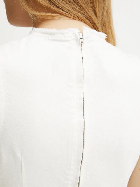 Ivy Oak sukienka jeansowa MARCA ANN kolor beżowy maxi rozkloszowana IO117661