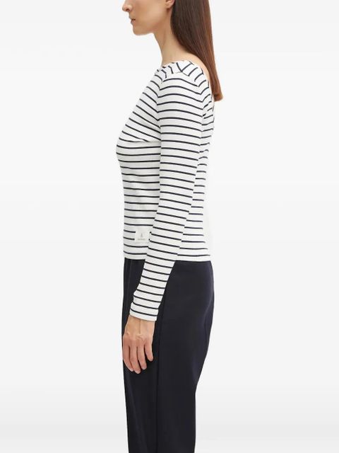 Barbour striped long-sleeved top - White