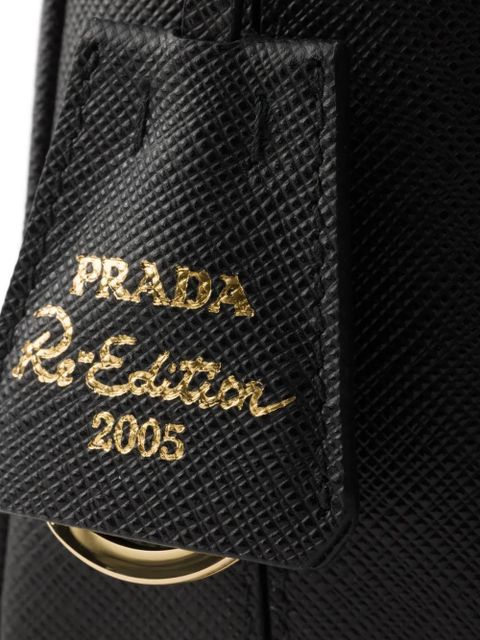 Prada Re-Edition leather shoulder bag - Black