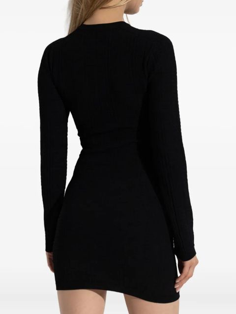 Balmain ribbed long-sleeve dress - Black