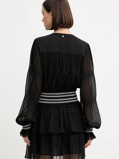 BOSS Orange sukienka kolor czarny mini rozkloszowana 50544042