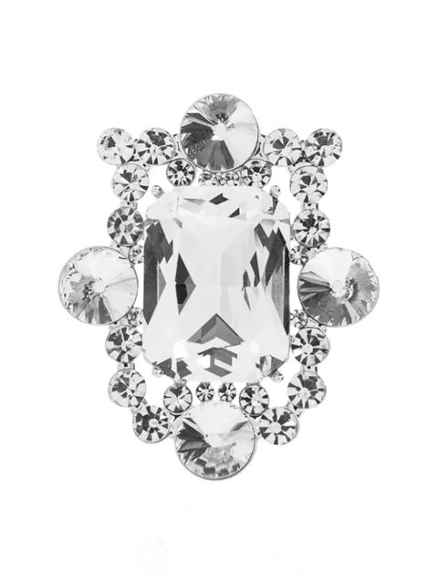 Self-Portrait embellished earrings - Silver