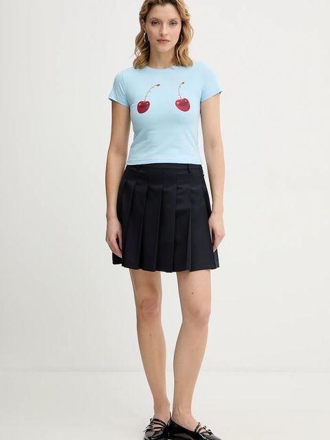 Never Fully Dressed t-shirt bawełniany Cherry Boob damski kolor niebieski NFDTO2085 - zdjęcie produktu nr 2
