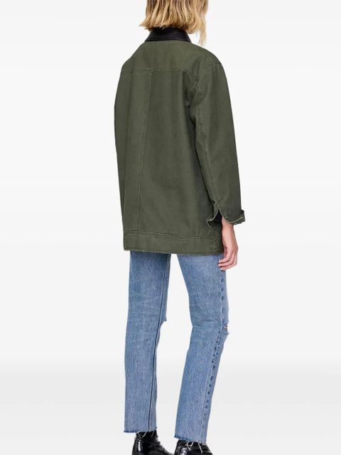 ANINE BING contrast-collar jacket - Green - zdjęcie produktu nr 2