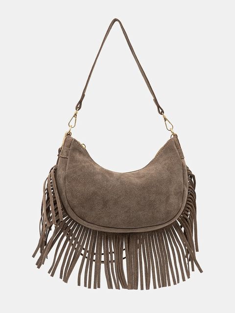 Answear.LAB torebka zamszowa kolor beżowy