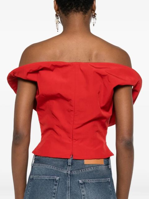 Magda Butrym off-shoulder asymmetric top - Red
