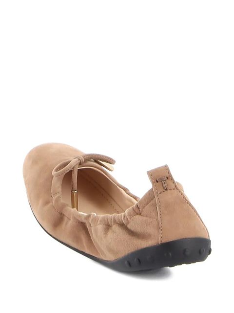 Tod's suede ballerina shoes - Brown
