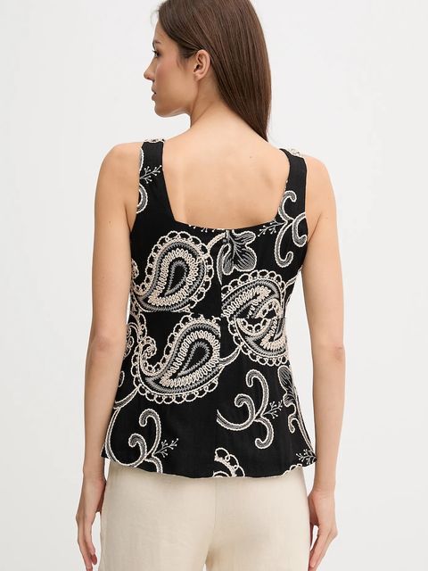 Pedro del Hierro bluzka damska kolor czarny wzorzysta 7659081