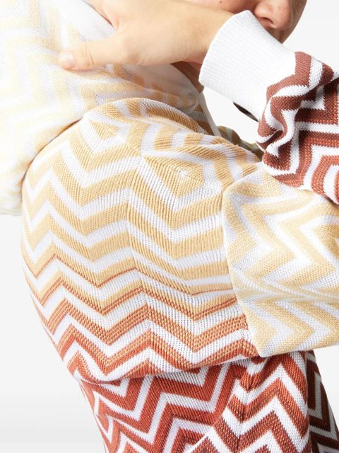 Missoni chevron-knit hoodie - Neutrals