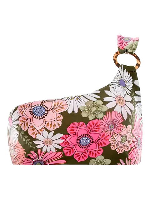 Agua By Agua Bendita asymmetric-strap floral bikini top - Green - zdjęcie produktu nr 2