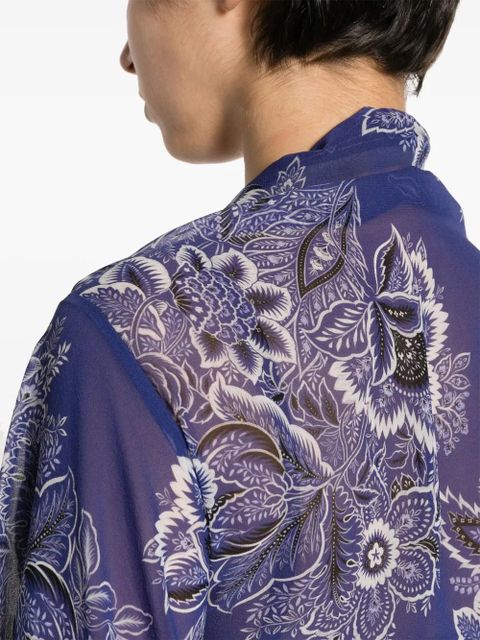 ETRO floral-print tied blouse - Blue - zdjęcie produktu nr 2