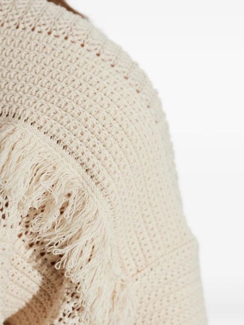 Max Mara fringed knit top - Neutrals