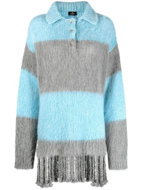 ETRO fringed-edge sweater minidress - Grey - zdjęcie produktu nr 1