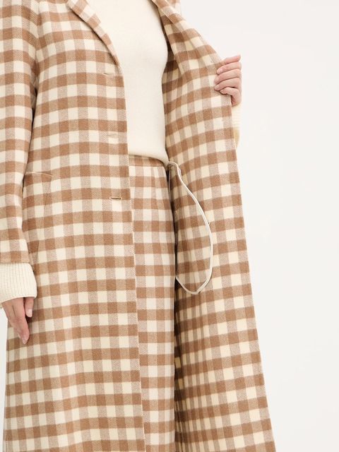 Luisa Spagnoli płaszcz z dodatkiem wełny kolor beżowy 542670