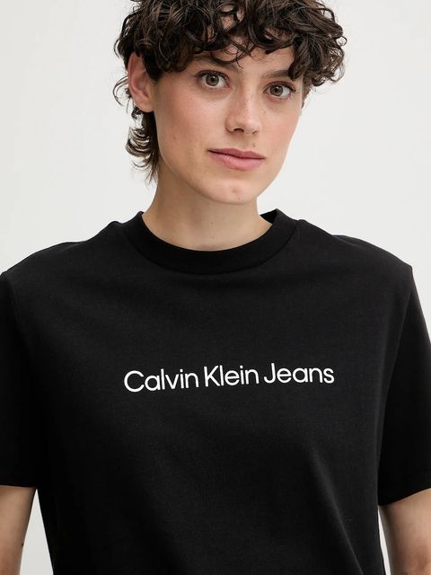 Calvin Klein Jeans t-shirt bawełniany damski kolor czarny LV047C912G