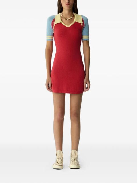 Guest In Residence V-neck polo-collar mini dress - Red - zdjęcie produktu nr 1