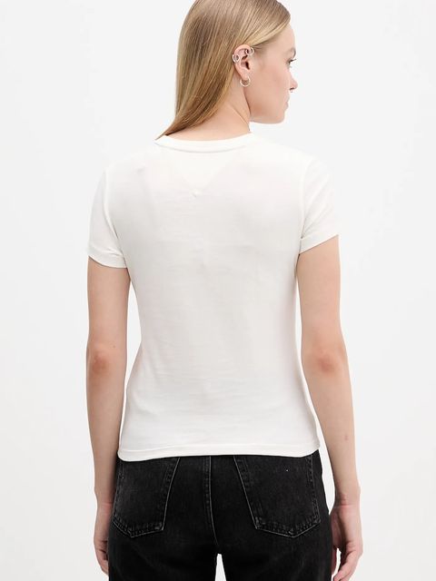 Tommy Jeans t-shirt bawełniany damski kolor beżowy DW0DW21788 - zdjęcie produktu nr 2