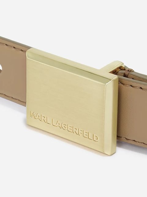 Karl Lagerfeld pasek skórzany damski kolor beżowy A2W33051
