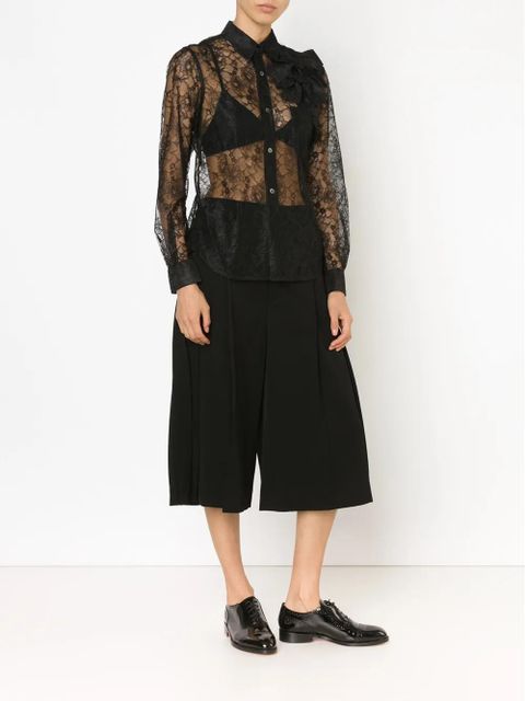 Comme Des Garçons sheer floral lace shirt - Black - zdjęcie produktu nr 1