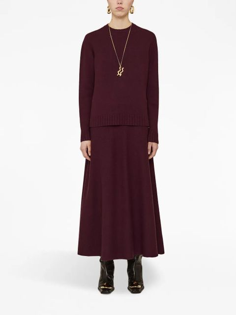 Jil Sander wool flared long skirt