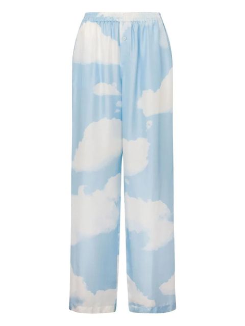 Moschino cloud-print wide-leg trousers - Blue - zdjęcie produktu nr 1