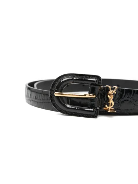 Saint Laurent signature buckle belt - Black