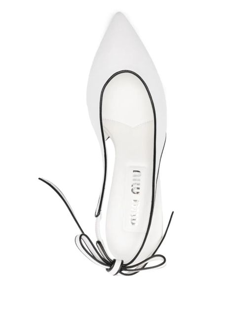 Miu Miu 90mm nappa leather slingback pumps - White - zdjęcie produktu nr 2