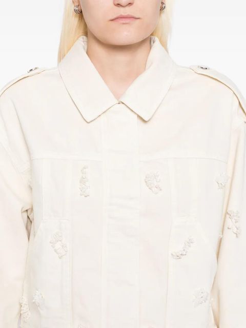 Self-Portrait beaded floral jacket - Neutrals