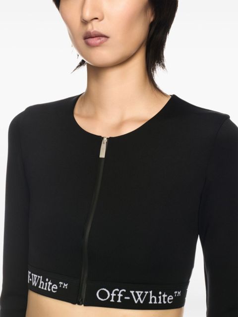 Off-White logo-band crop top - Black