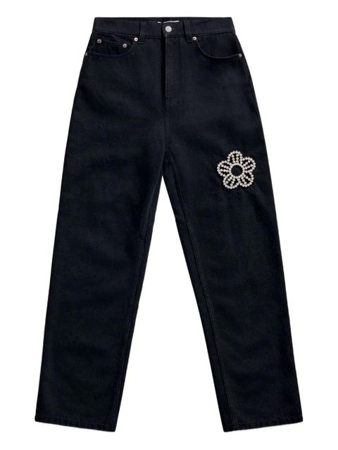 AREA crystal-flower jeans - Black - zdjęcie produktu nr 1