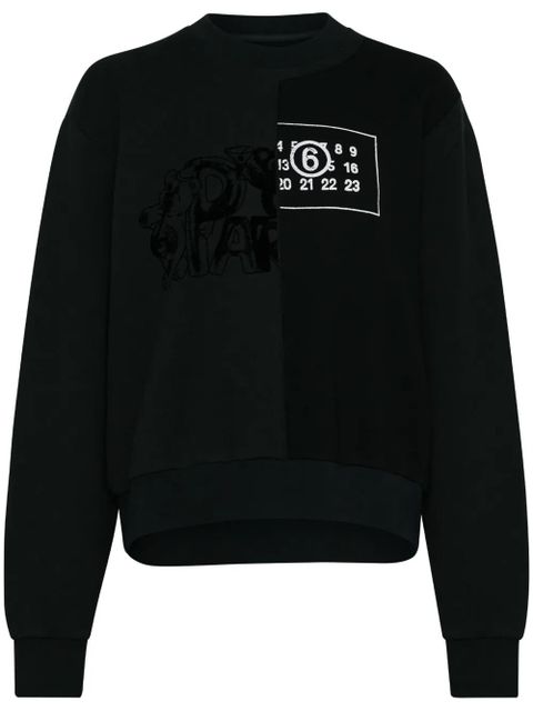 MM6 Maison Margiela numbers-motif cotton sweatshirt - Black - zdjęcie produktu nr 1