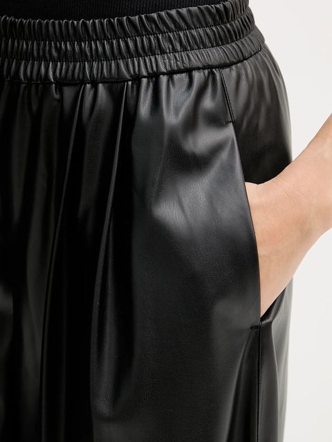 United Colors of Benetton spodnie damskie kolor czarny szerokie high waist 4M3CDF0A8