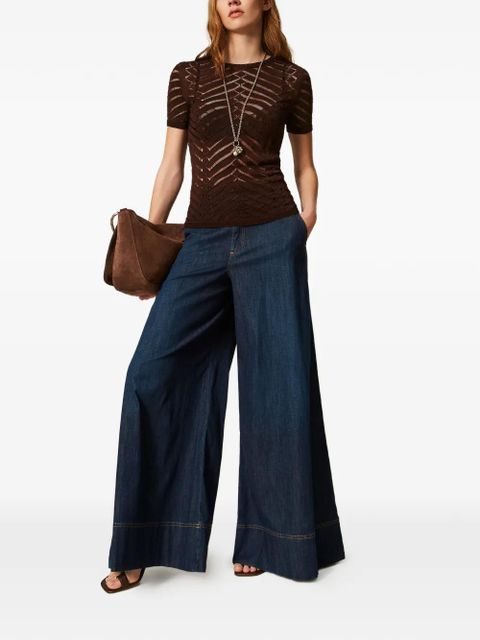 TWINSET chevron knitted T-shirt - Brown - zdjęcie produktu nr 2